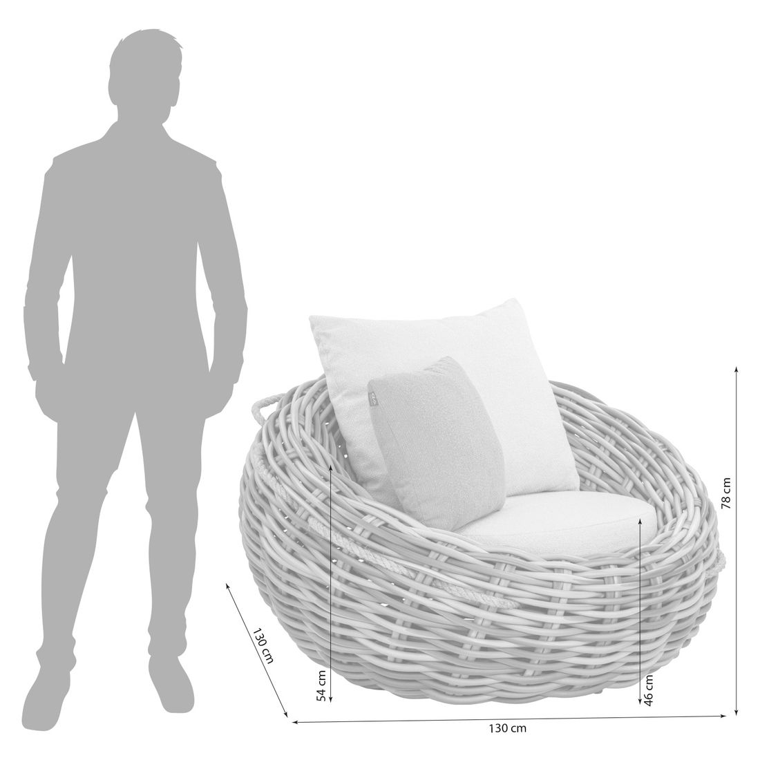 Apple Bee Cocoon Loungesessel Polyrattan/Bee Wett