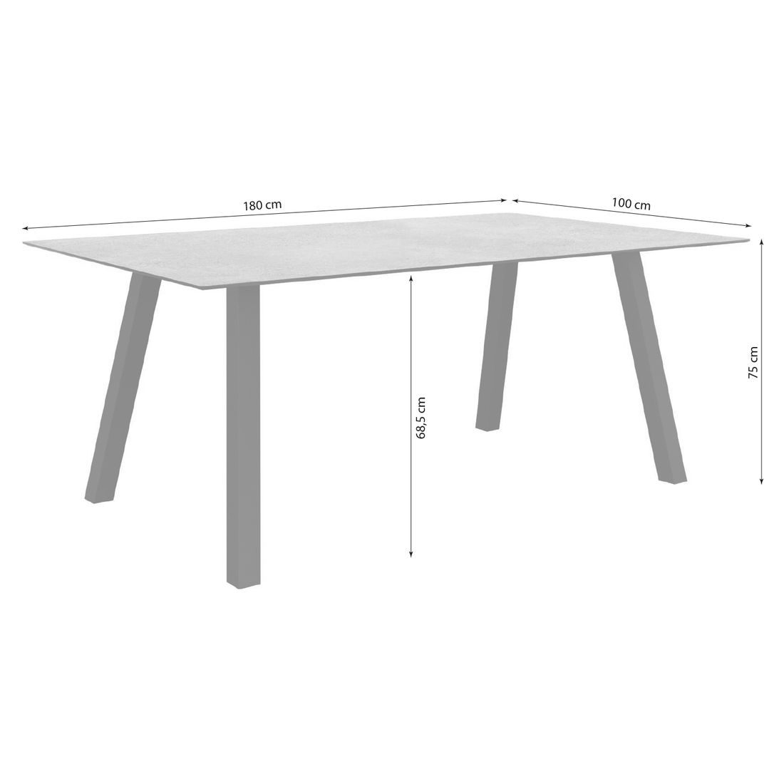 Stern Interno Gartentisch 180x100cm Aluminium/Silverstar 2.0