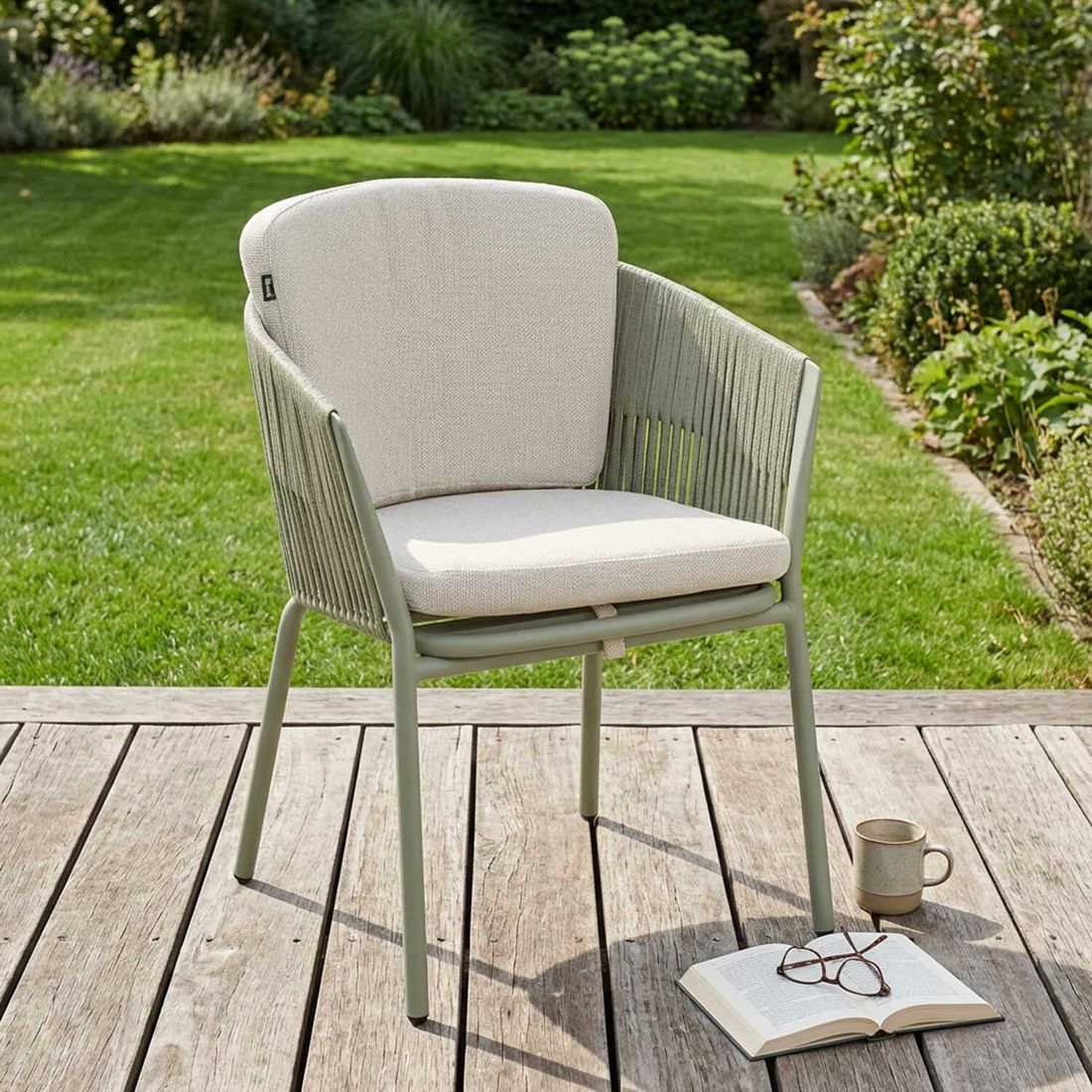 Hartman Sevilla Gartensessel Aluminium/Rope mit Sitz- und Rückenkissen