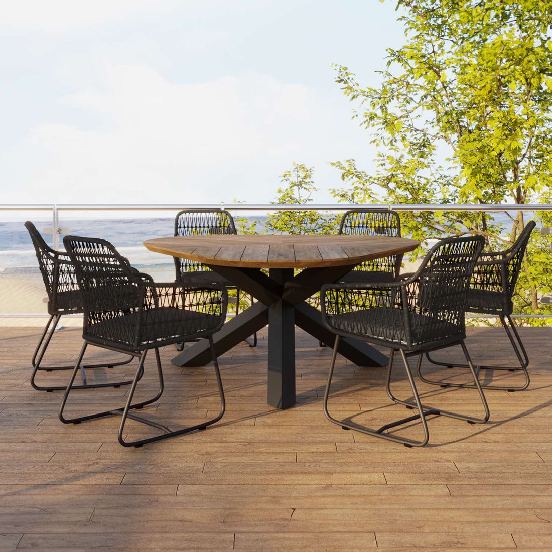 OUTLIV. Verona Gartenmöbel-Set 7-tlg. Tisch 150x160cm