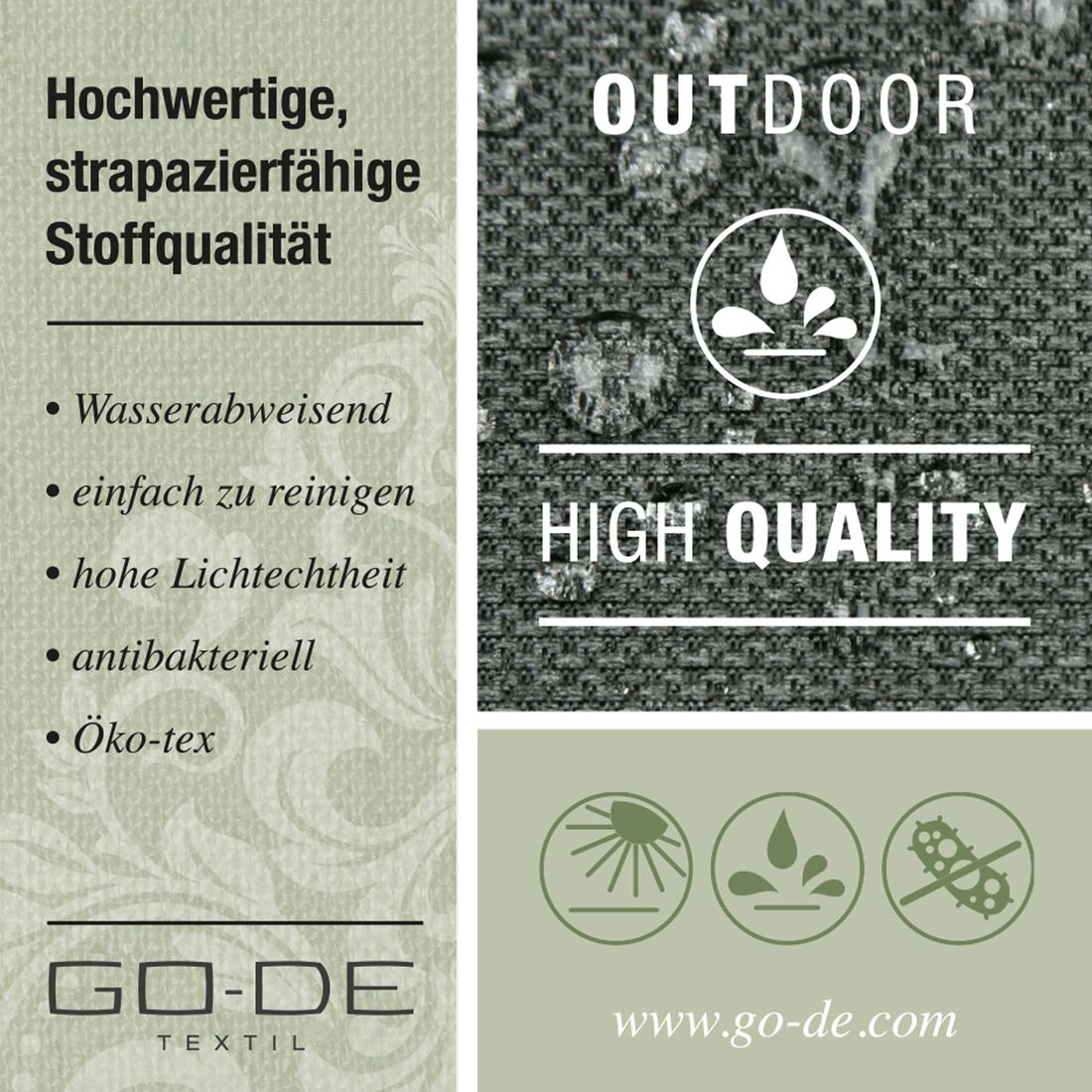GO-DE Gartenstuhlauflage Niedriglehner 50x100cm Olefin