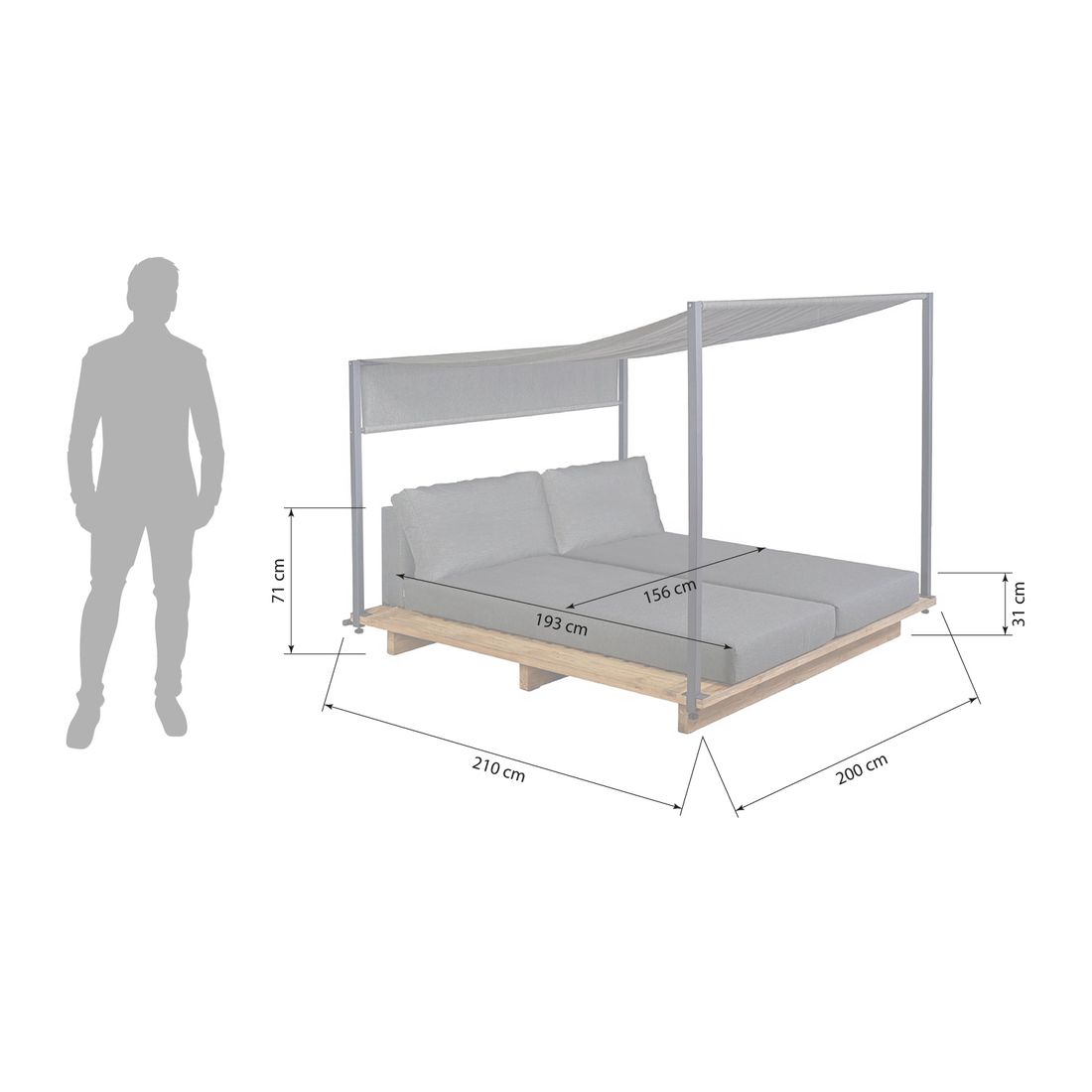 OUTLIV. Brite Daybed inkl. Sonnendach