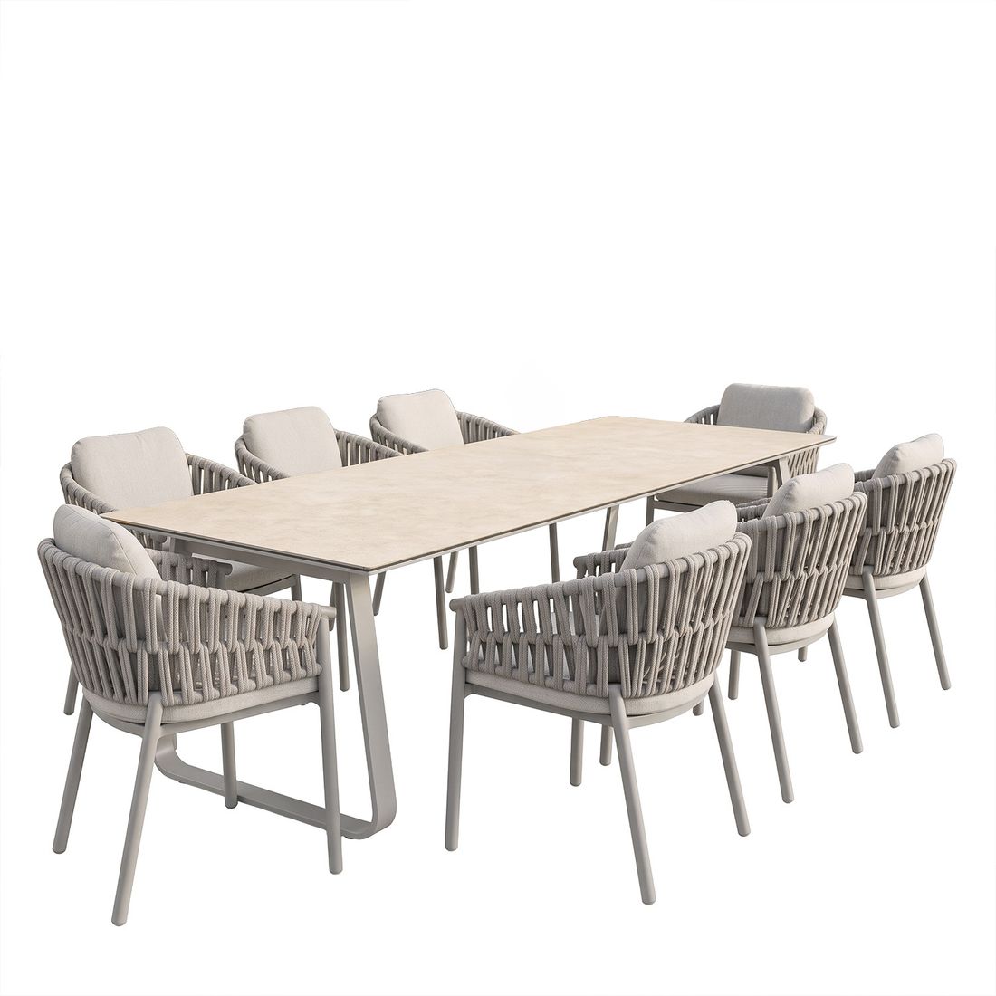OUTLIV. Lara Gartenmöbel-Set XL (8 Plätze) Tisch 280x100cm