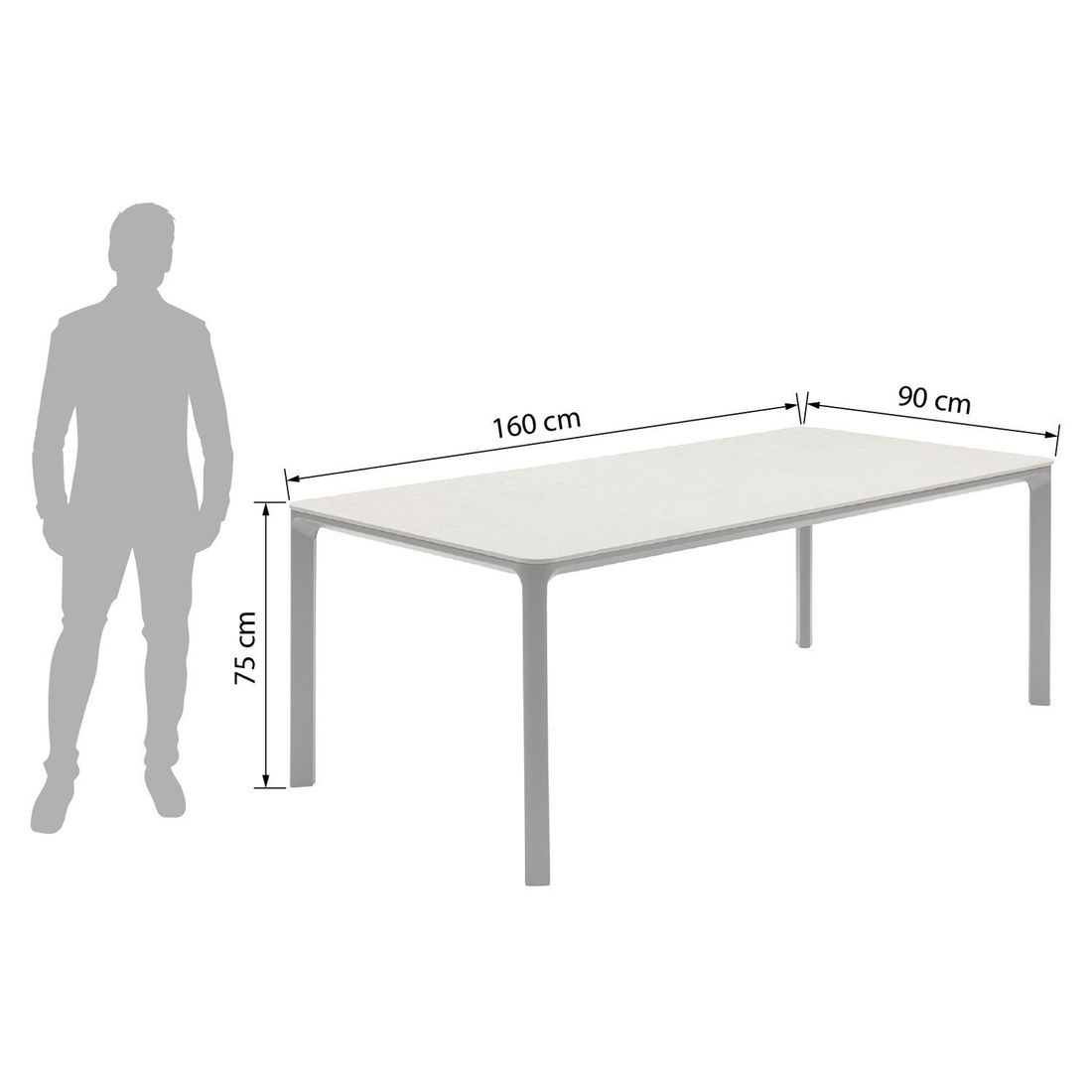 LC Garden Stilo Gartenmöbel-Set Tisch 160x90cm