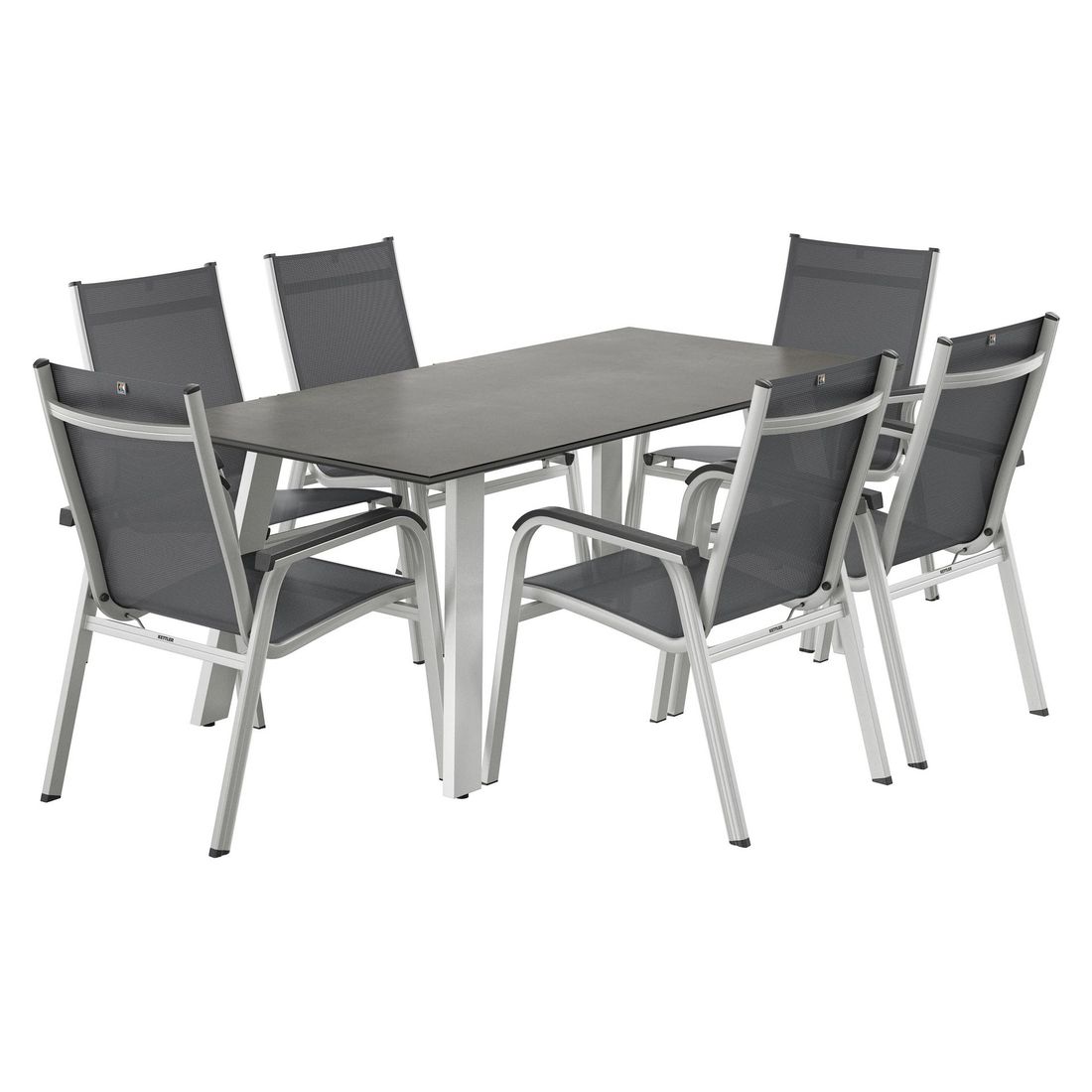 Kettler Basic Plus Gartenmöbel-Set L (6 Plätze) mit OUTLIV. Tisch 180x90cm