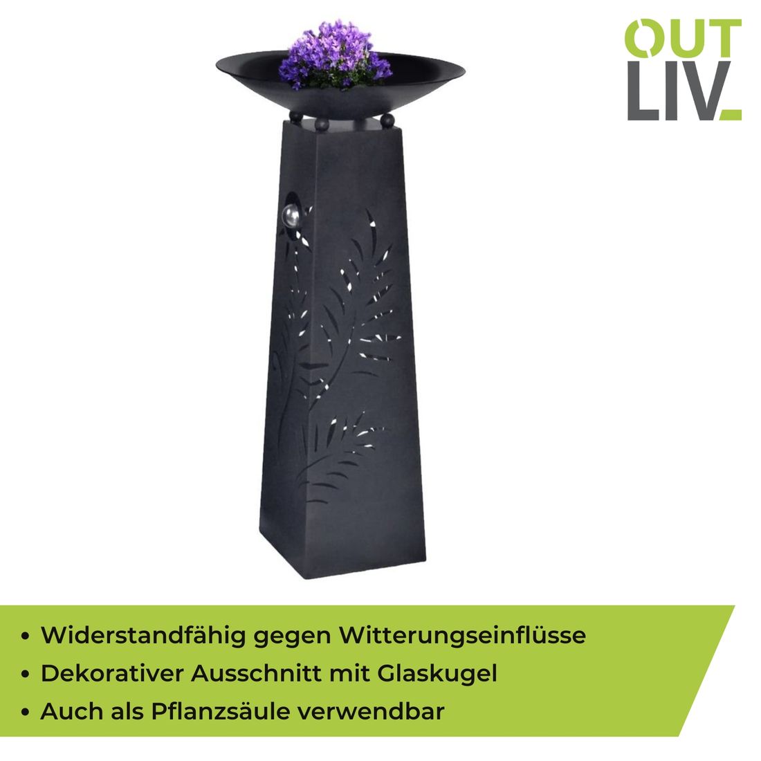 OUTLIV. Feuer-/Pflanzsäule 50x50x102cm Eisen