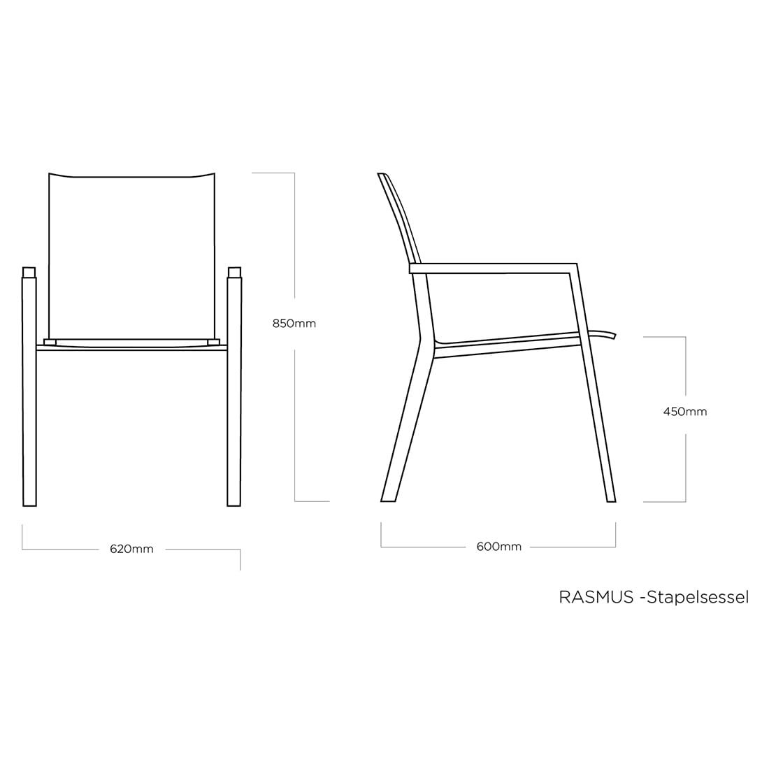 Kettler Rasmus Stapelsessel Aluminium/Outdoorgewebe