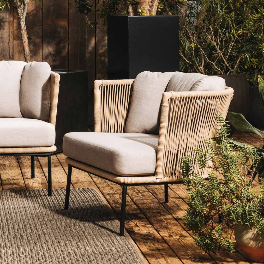 Cosmic Collection Touch Lougesessel Stahl/Rope/Spun Polyester