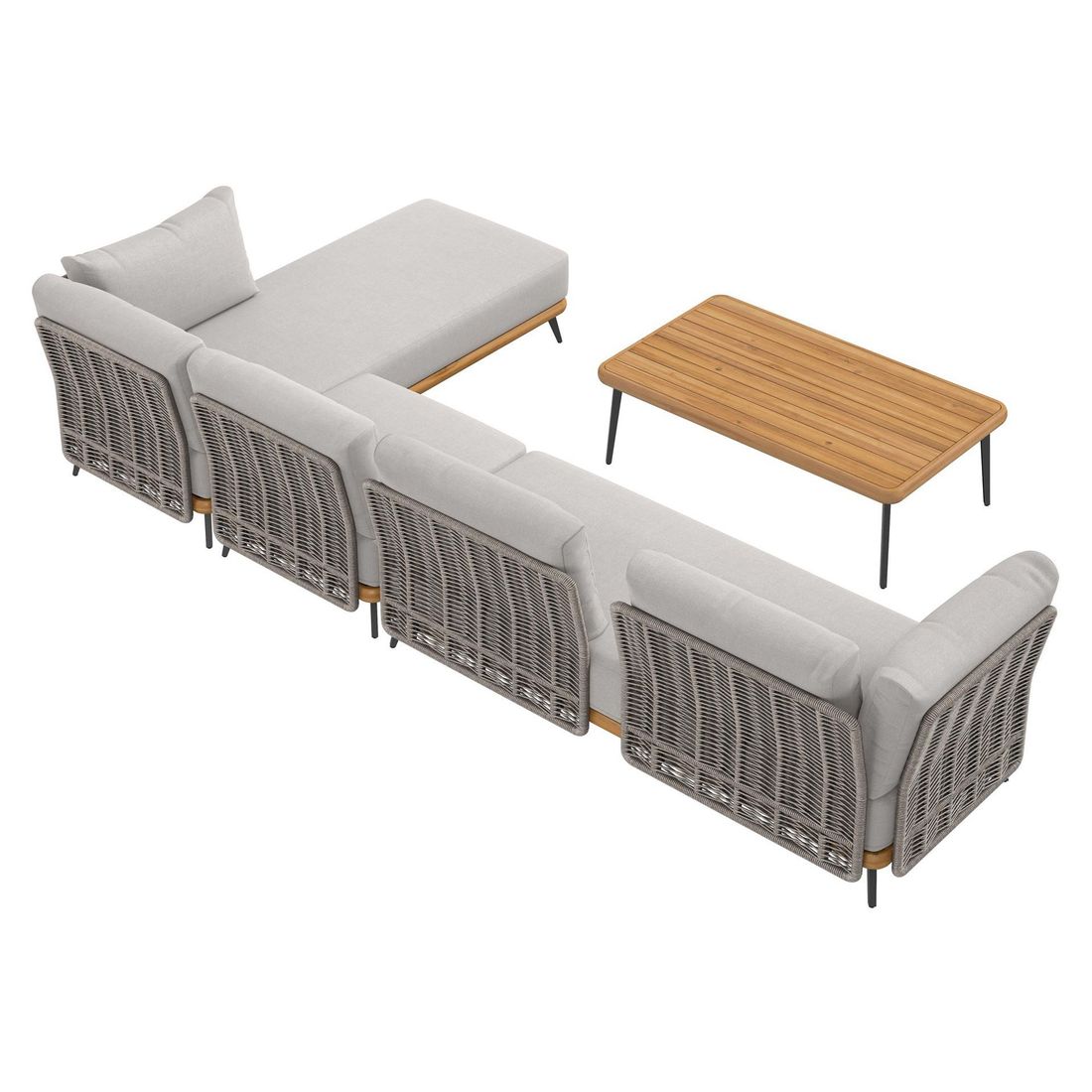 OUTLIV. Ava Ecklounge inkl. Loungetisch Akazie/Rope/Polyester