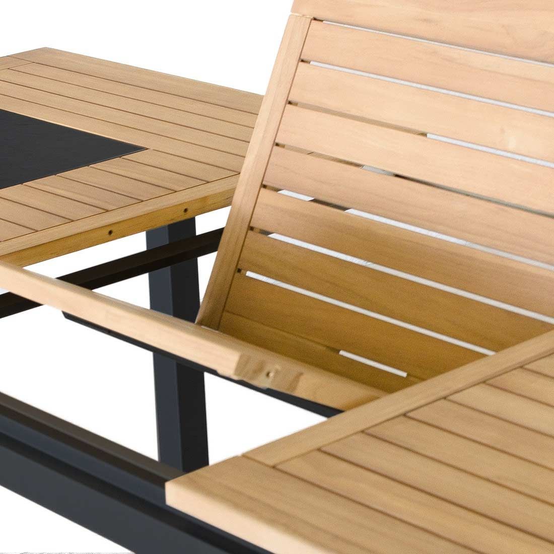 OUTLIV. Davos Ausziehtisch 180/240x100 cm Aluminium/Teak