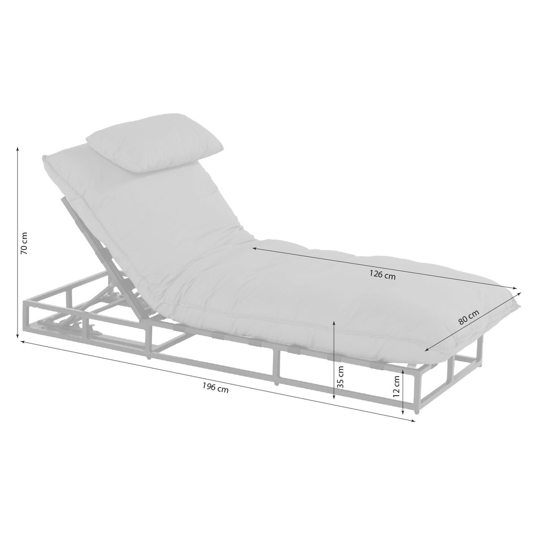 Schöner Wohnen Lunen Gartenliege verstellbar Aluminium/Sunbrella