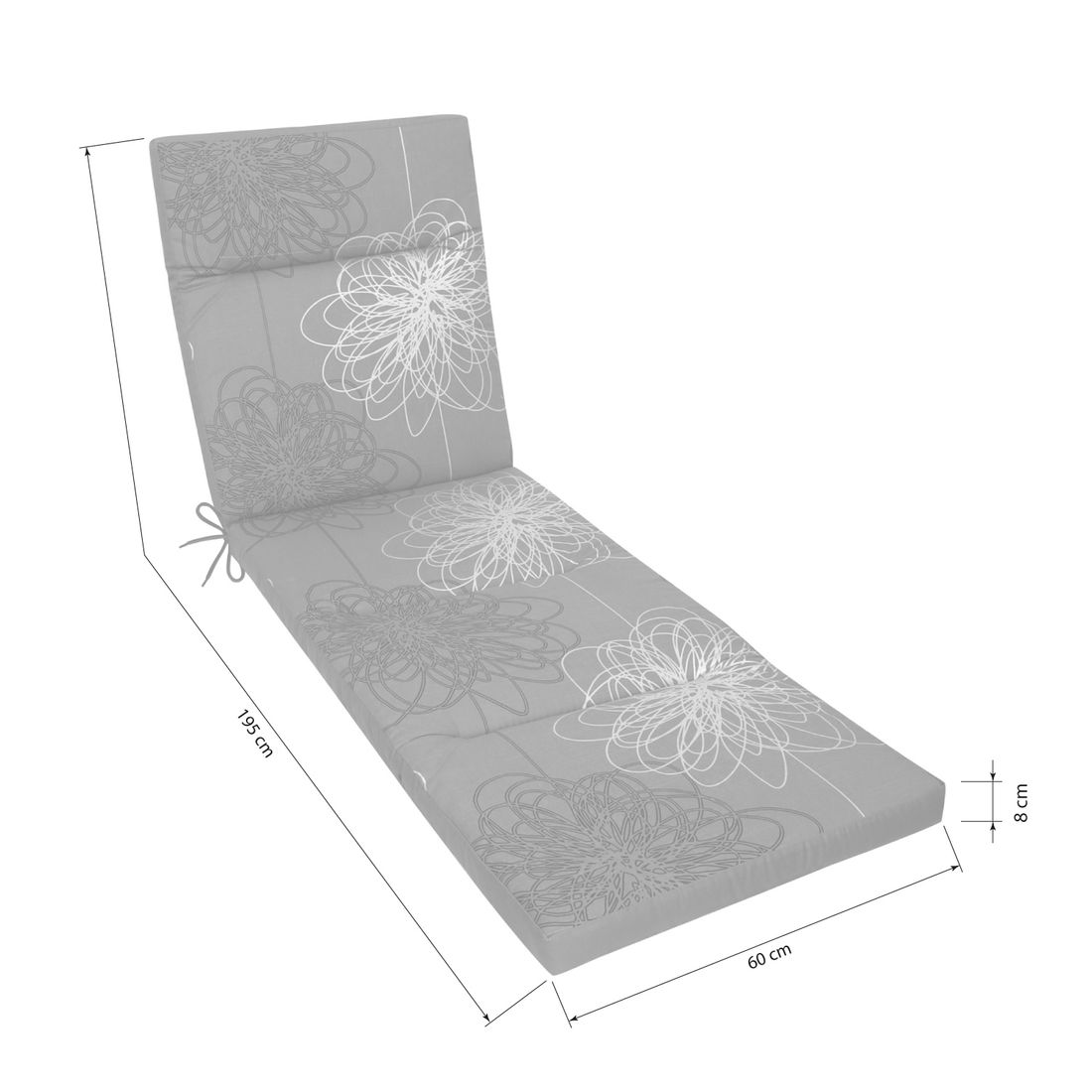 KETTtex Florida Gartenliegenauflage 60x195cm Baumwolle