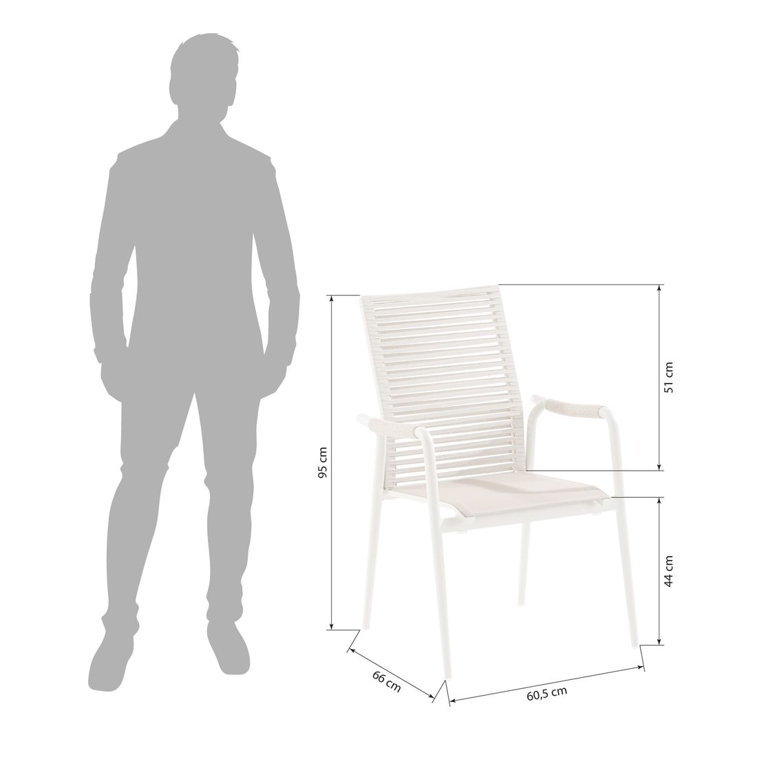 Niehoff Silla Stapelsessel Aluminium/Textilene/Rope