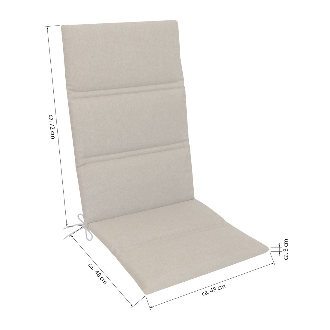 KETTtex Basic Gartenstuhlauflage Hochlehner 48x120cm Kunstfaser