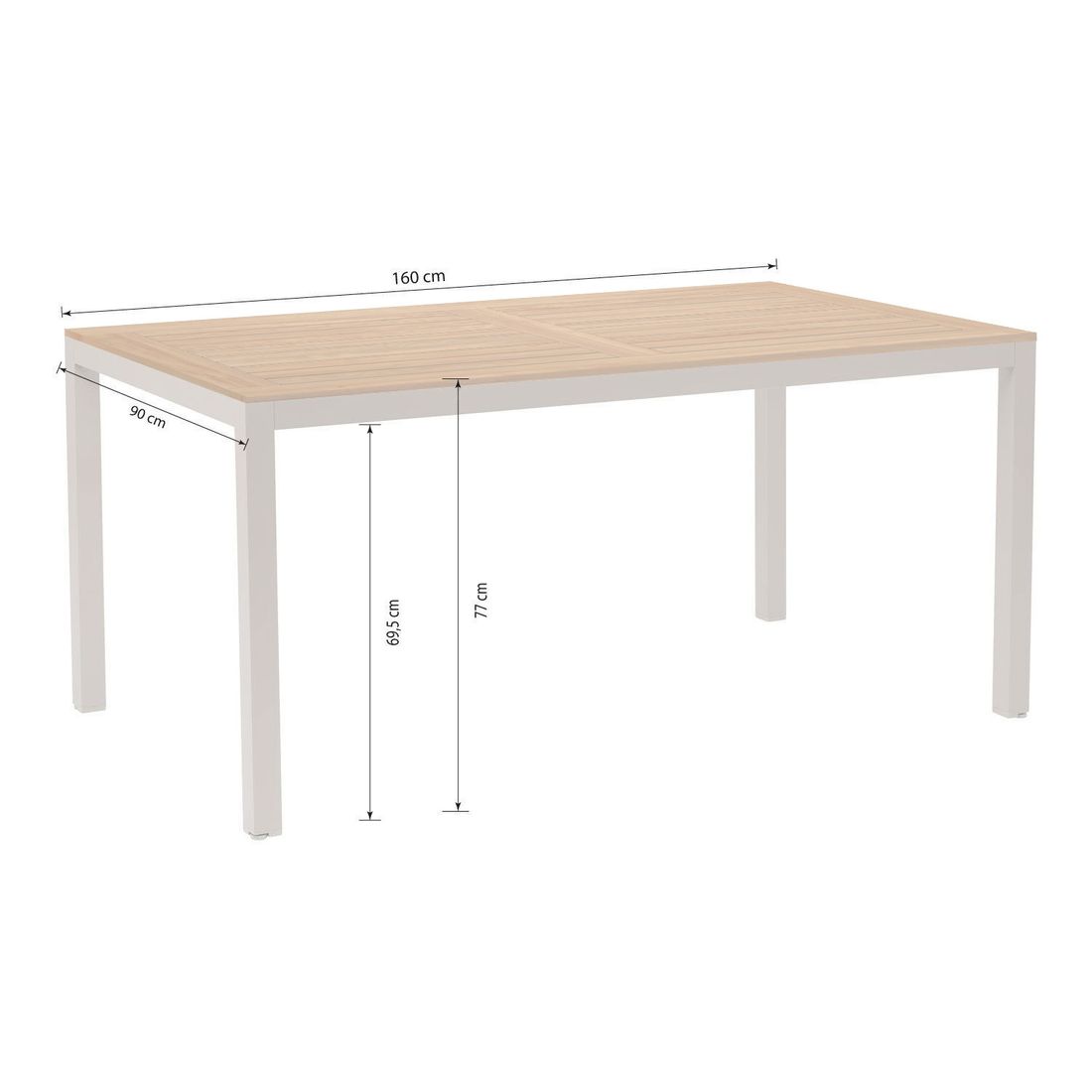 OUTLIV. Gartentisch Aluminium/Teak