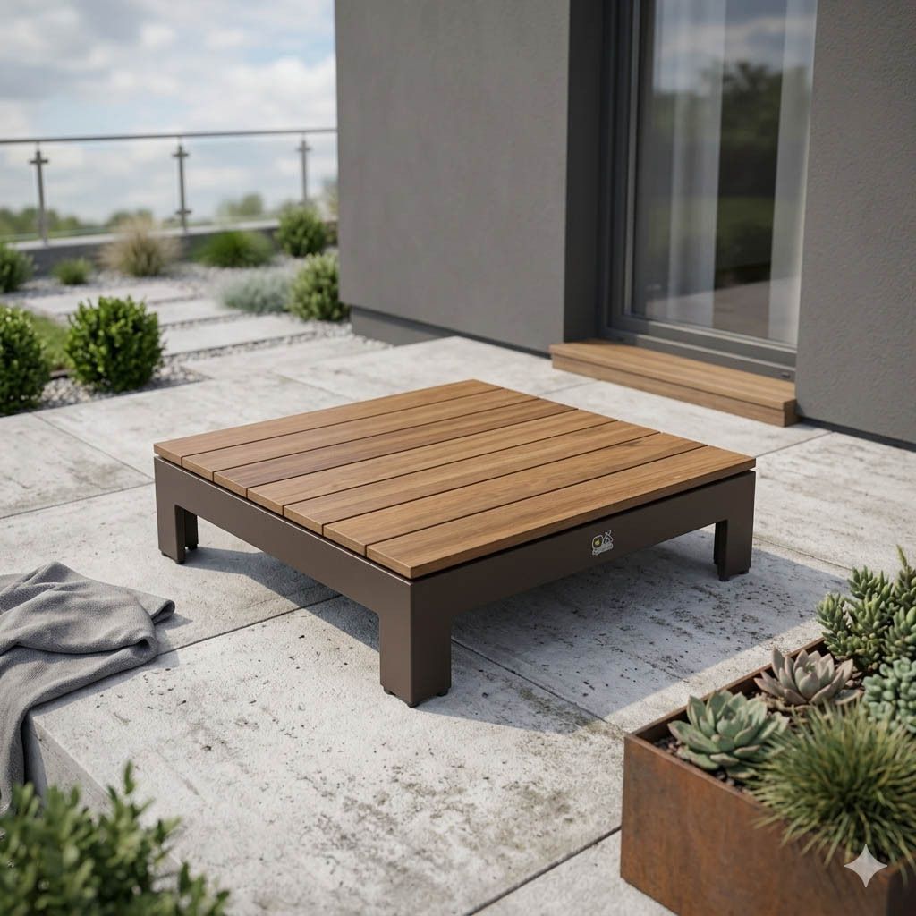 Apple Bee Sticks & More Loungetisch 87x87cm Aluminium/Teak