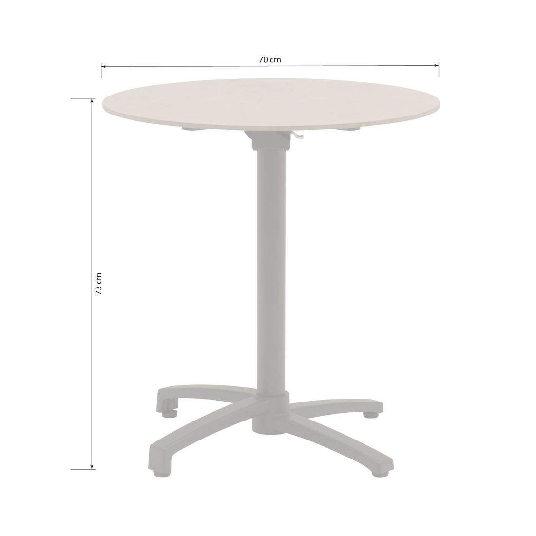 Sungörl Salvador Klapptisch Ø70cm Aluminium/Keramik