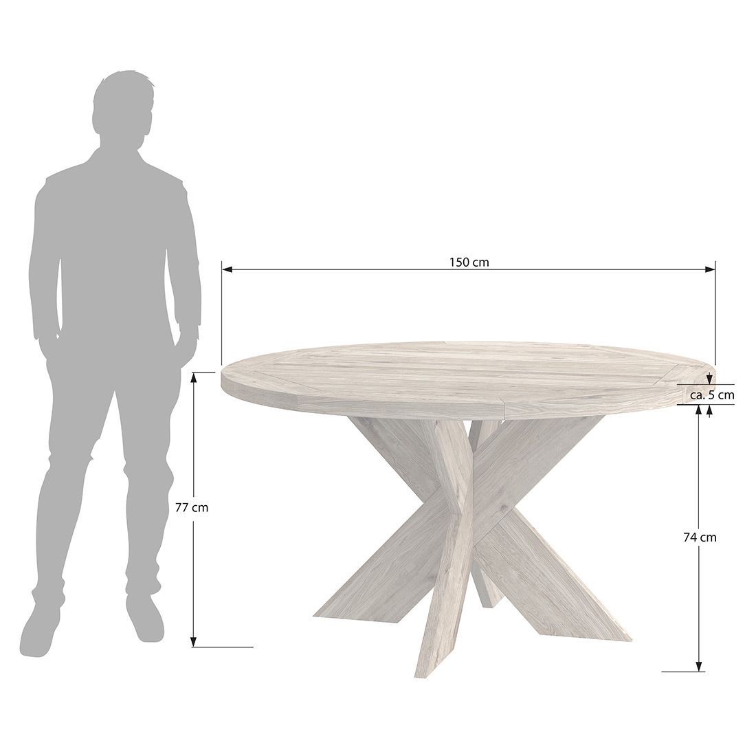 OUTLIV. Atlanta Gartentisch Ø150cm Teak Recycelt