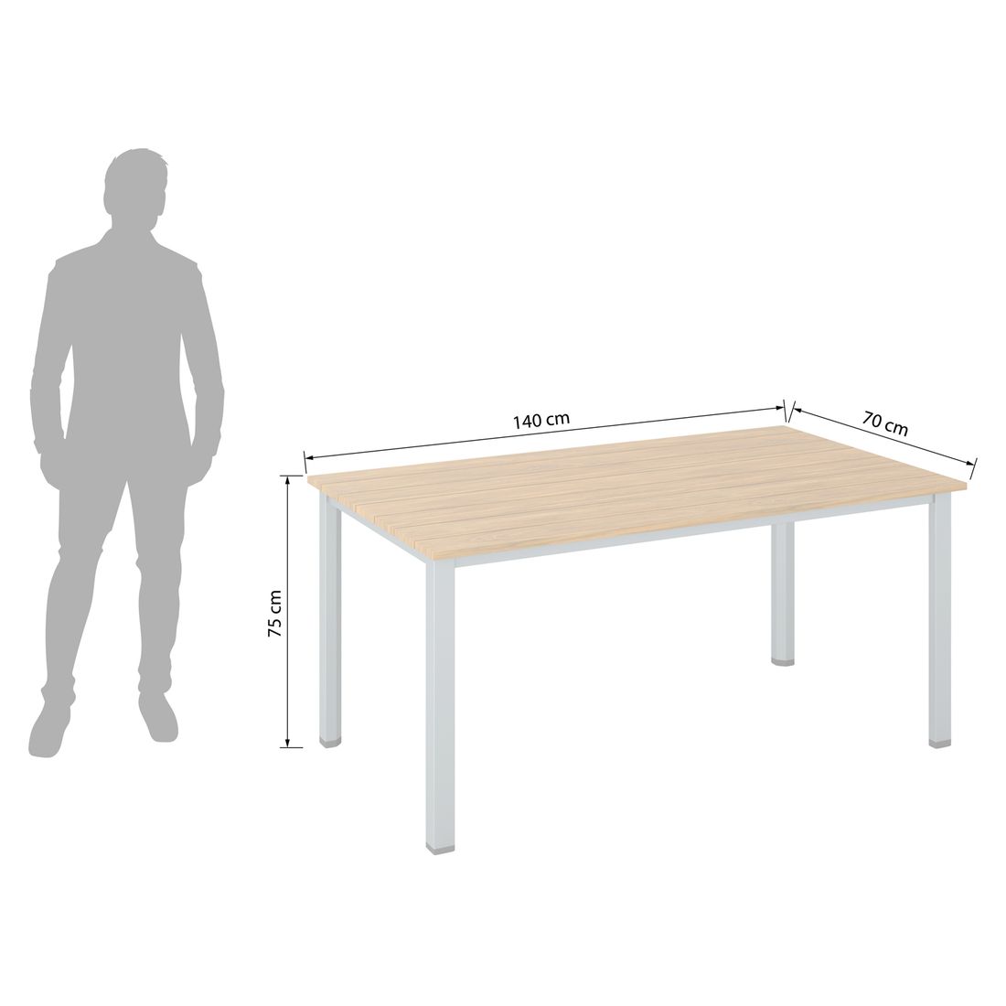 Kettler Cubic Gartentisch Aluminium/Teak