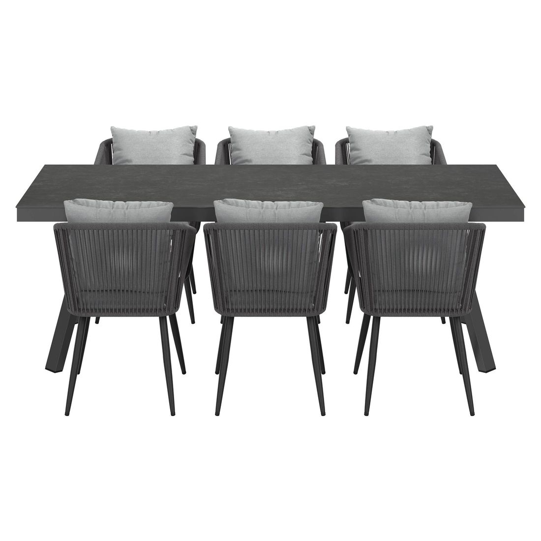 OUTLIV. Alex Gartenmöbel-Set L (6 Plätze) Tisch 220x100cm Vierfuß