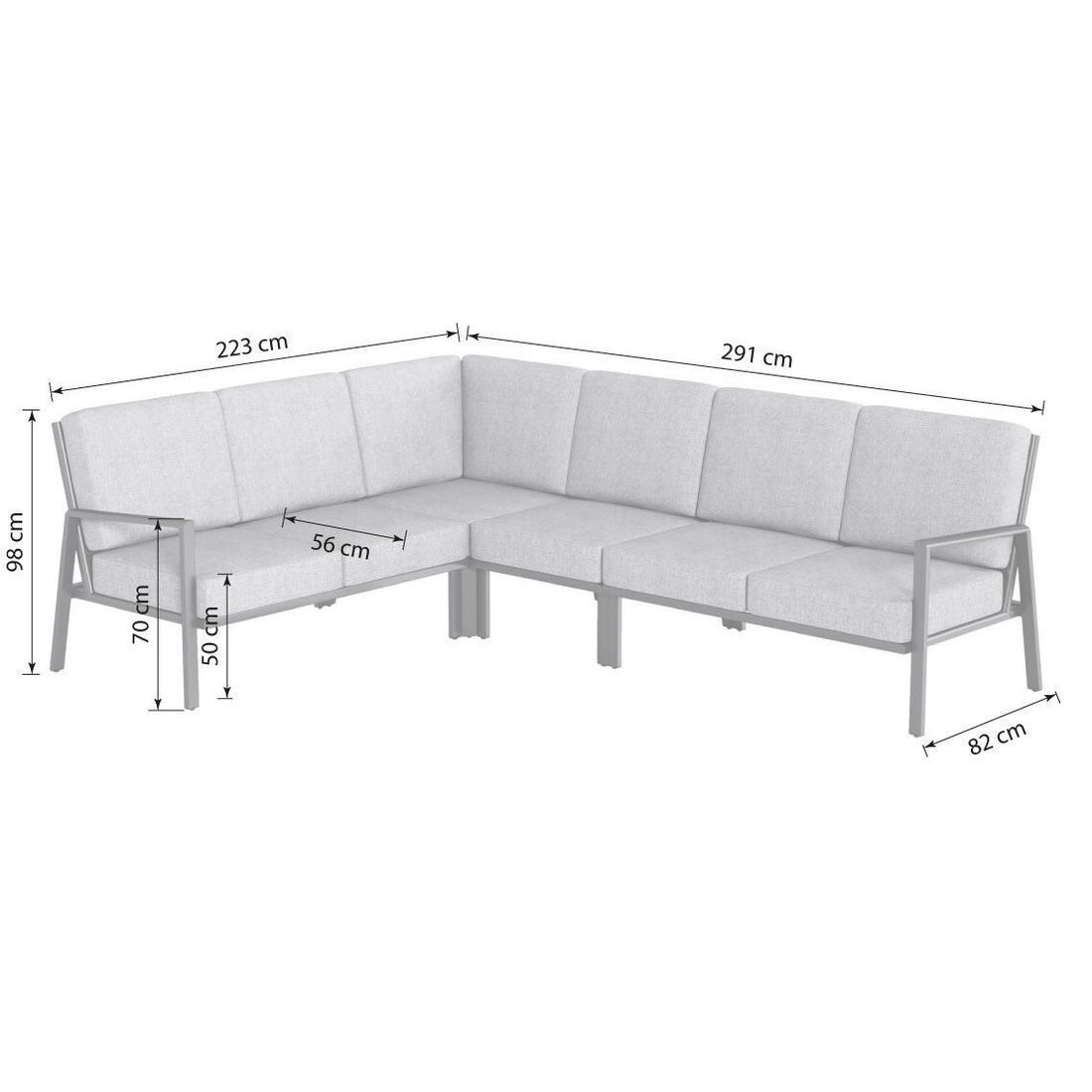 Kettler Zenith Dininglounge Tisch 160x95cm Aluminium/Olefin