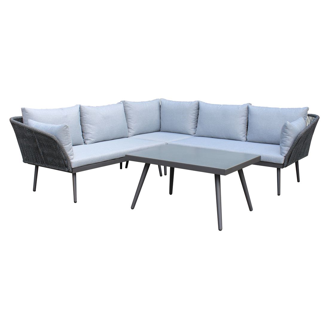 LC Garden Saigon  Ecklounge inkl. Loungetisch Aluminium/Rope/Polyester