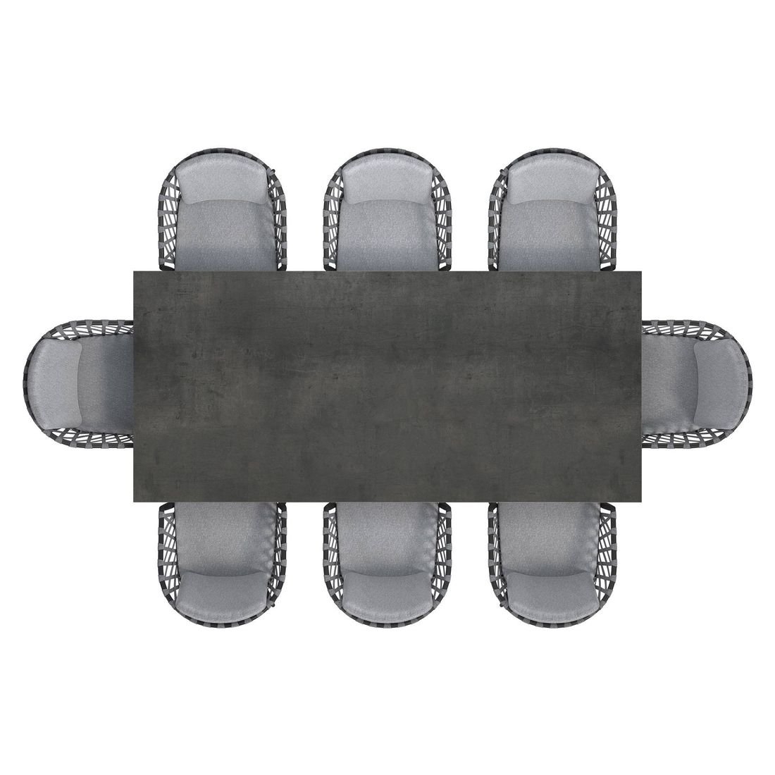 OUTLIV. Cairns Gartenmöbel-Set XL (8 Plätze) Tisch 220x100cm Aluminium/HPL Vierfuß