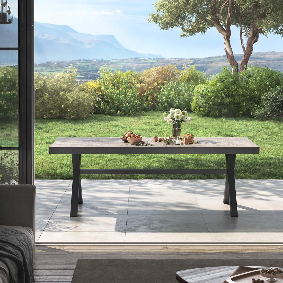 OUTLIV. Gartentisch 220x100cm Aluminium/Dekton