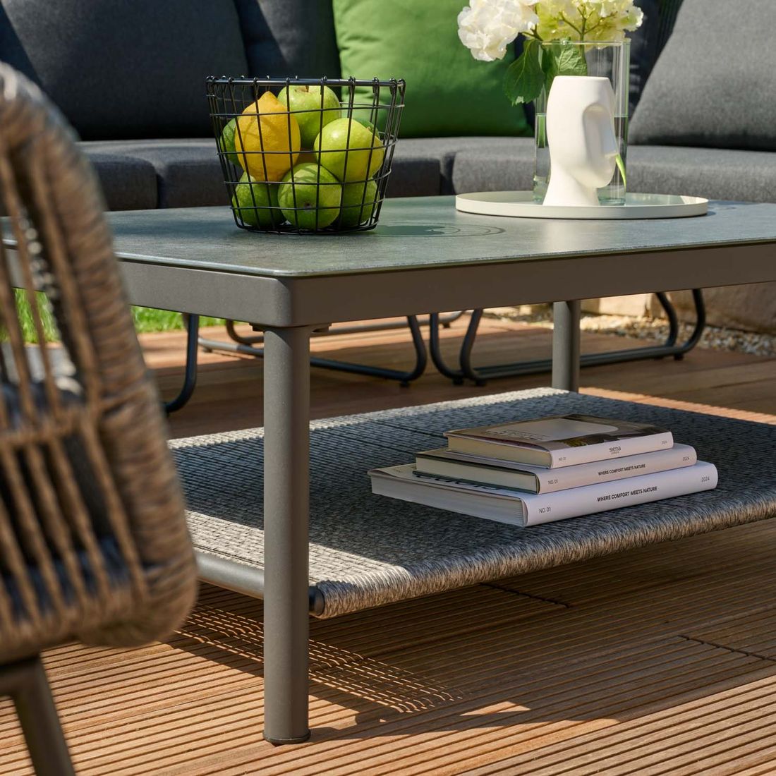 Siena Garden Kansas Loungetisch 110x70cm Aluminium/Glas
