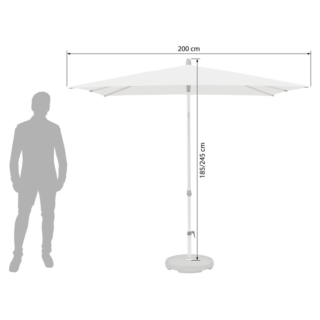 Glatz Alu Smart Mittelstockschirm 200x200cm