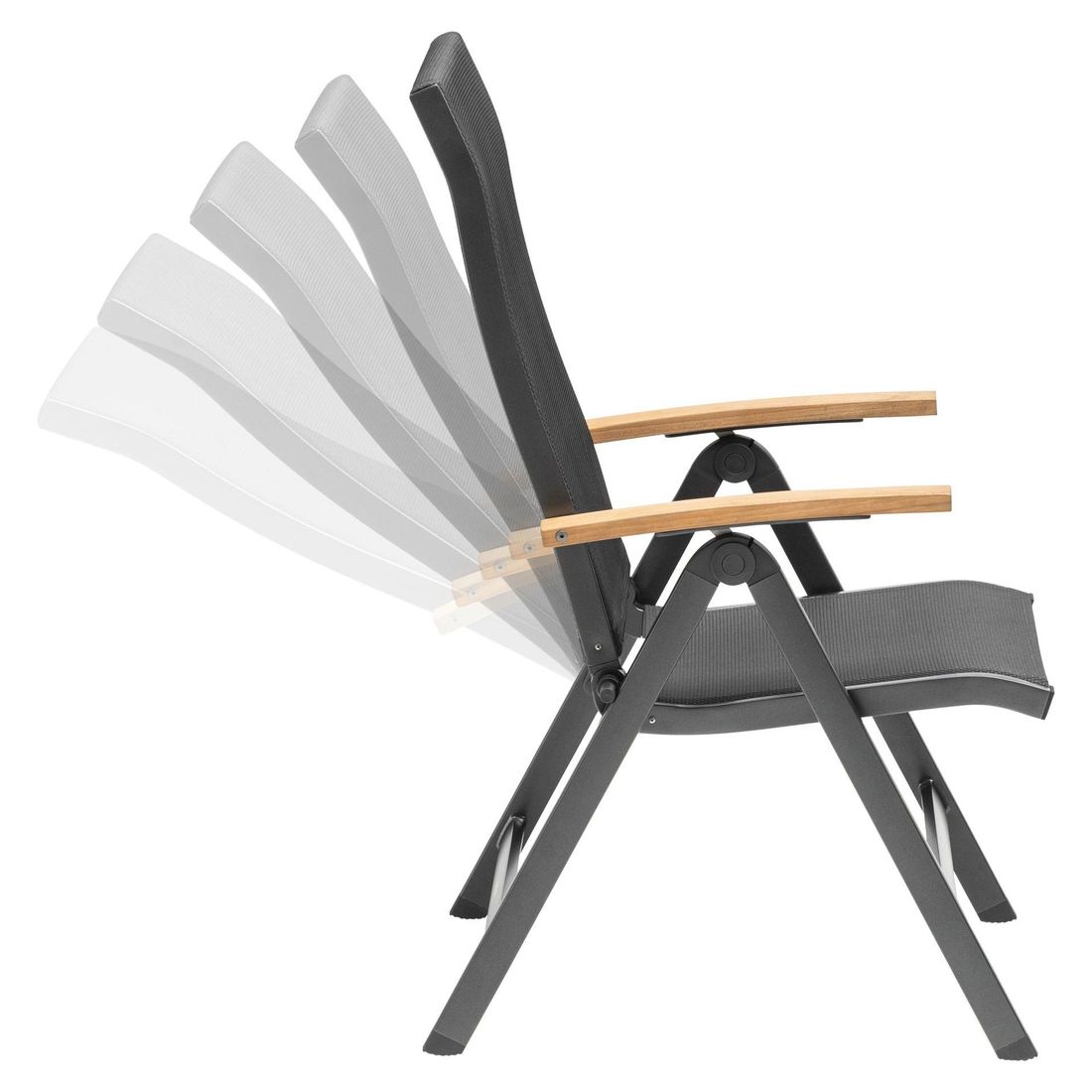 Kettler Sleek Gartenmöbel-Set M verstellbar (4 Plätze) Tisch Ø160cm