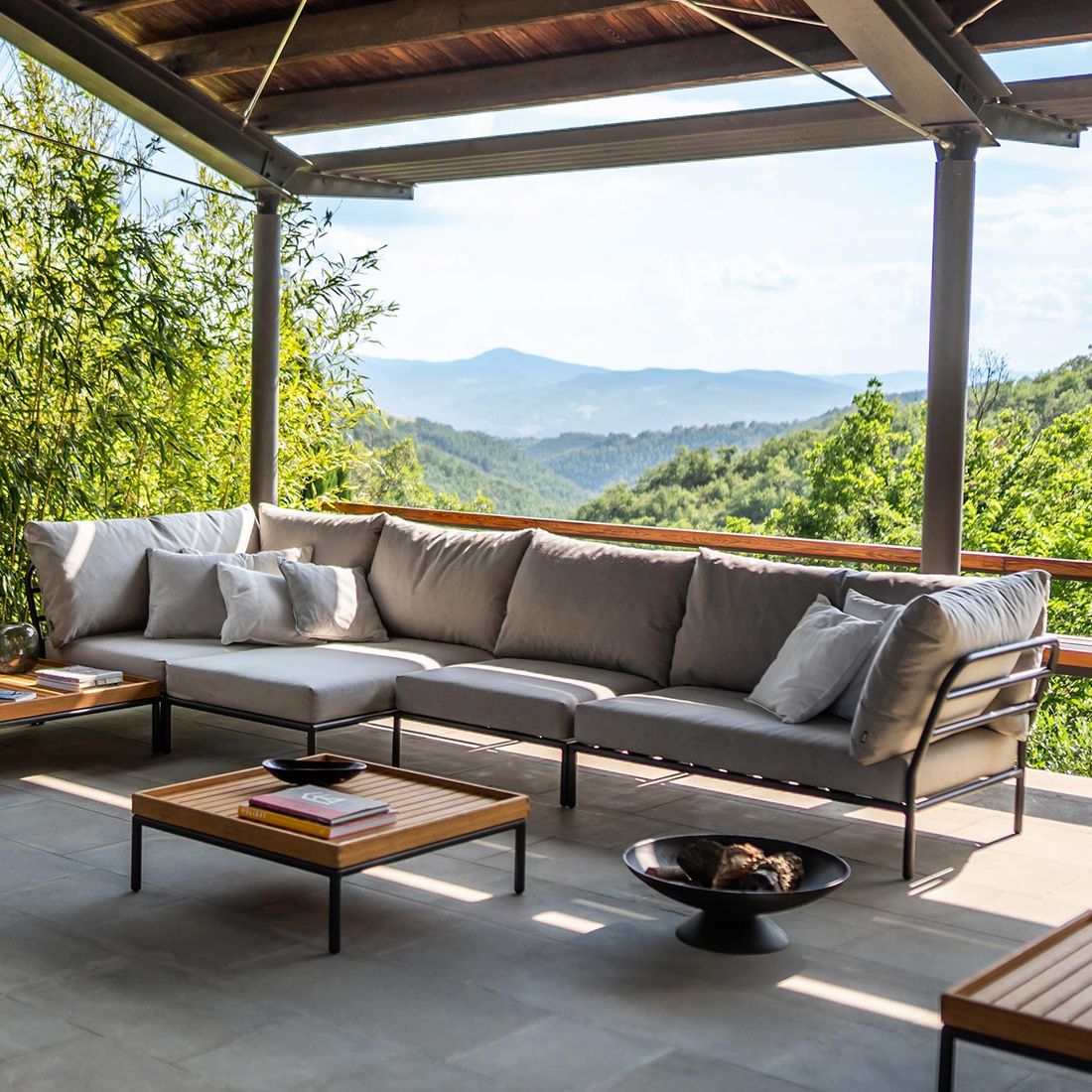 HOUE Level 2 Mittelmodul Aluminium/Sunbrella