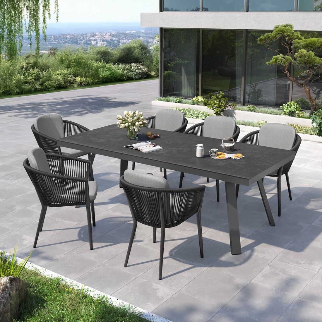 OUTLIV. Monet Gartenmöbel-Set L (6 Plätze) Tisch 220x100cm Vierfuß