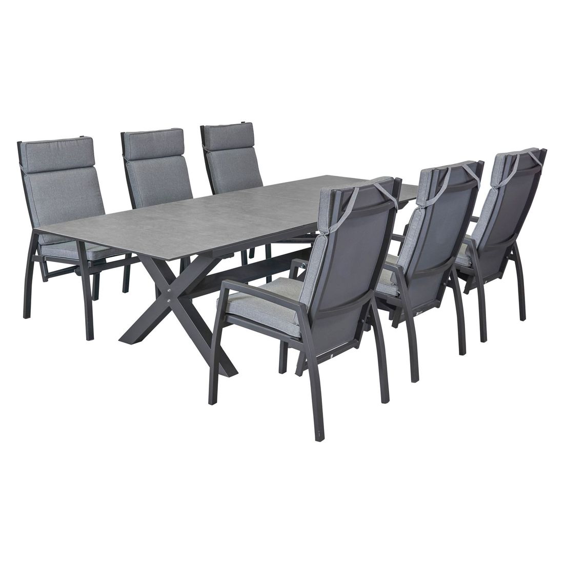 LC Garden Sondrino Gartenmöbel-Set L (6 Plätze) Tisch 200/260x100cm
