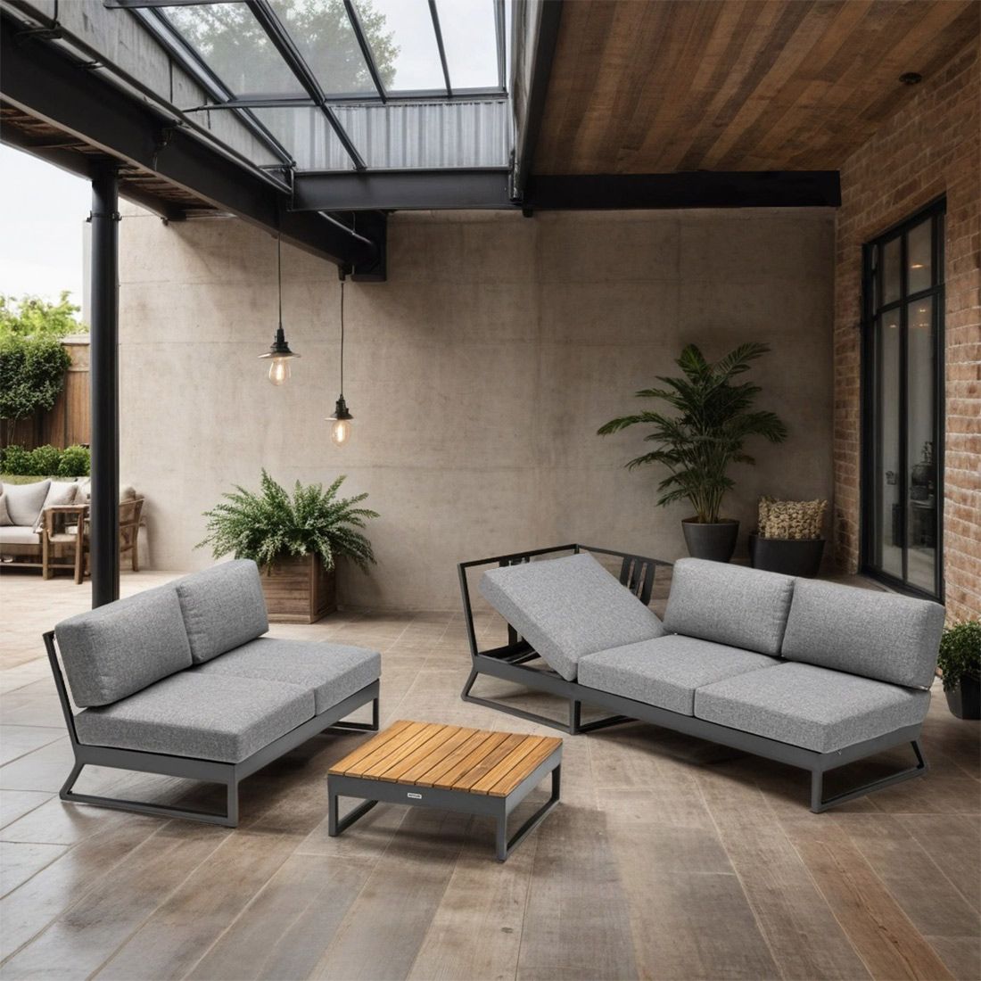 Kettler Ocean Skid Platform Loungeset 3-tlg. Aluminium/Olefin