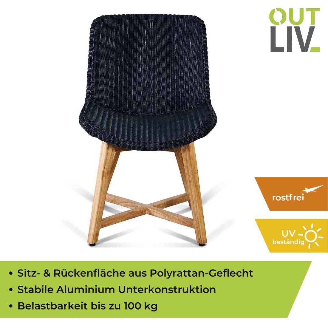 OUTLIV. Clovelly Gartenstuhl Teak/Geflecht
