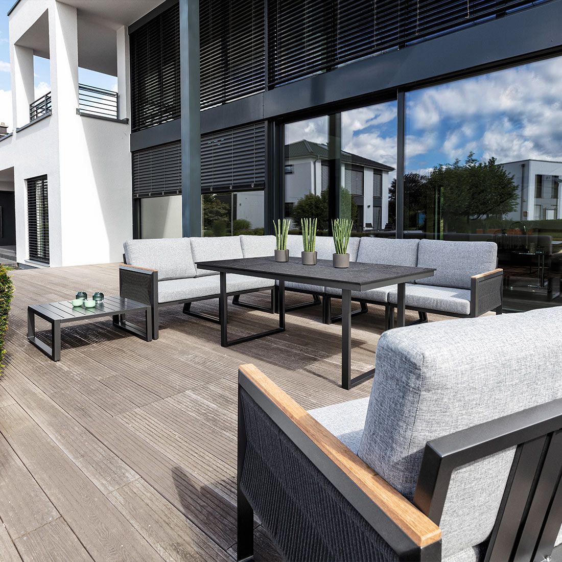Kettler Ocean Skid Eck-/Endmodul rechts Aluminium/Rope/Sunbrella