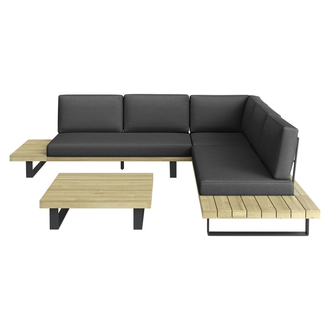 OUTLIV. Barbados Ecklounge Aluminium/Akazie/Polyester