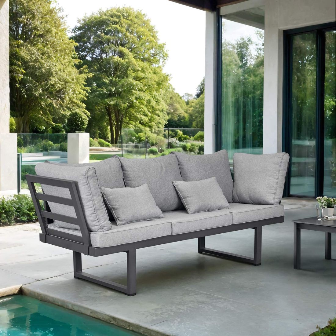 OUTLIV. Broome Diningsofa Aluminium/Kunstfaser