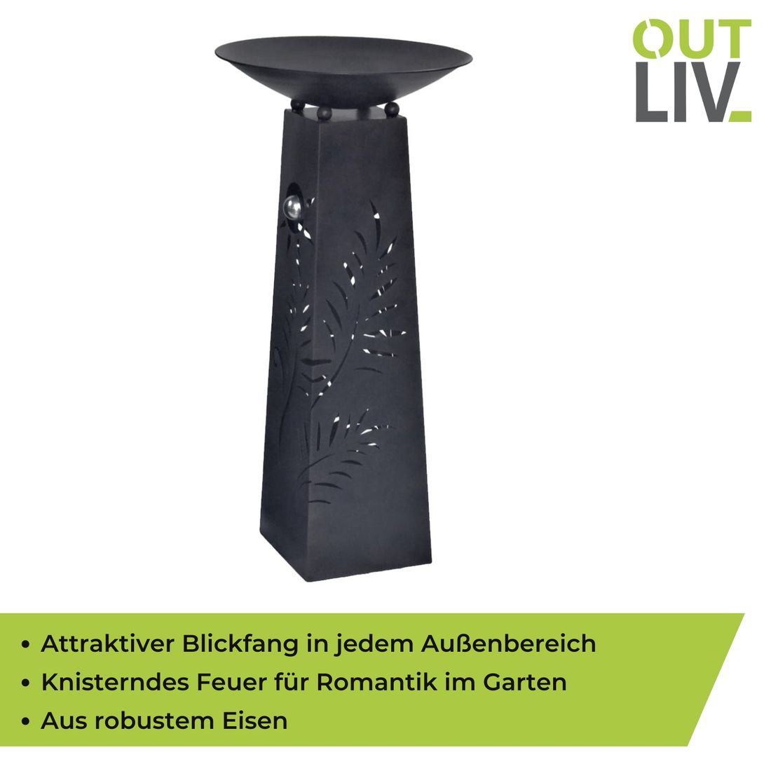 OUTLIV. Feuer-/Pflanzsäule 50x50x102cm Eisen