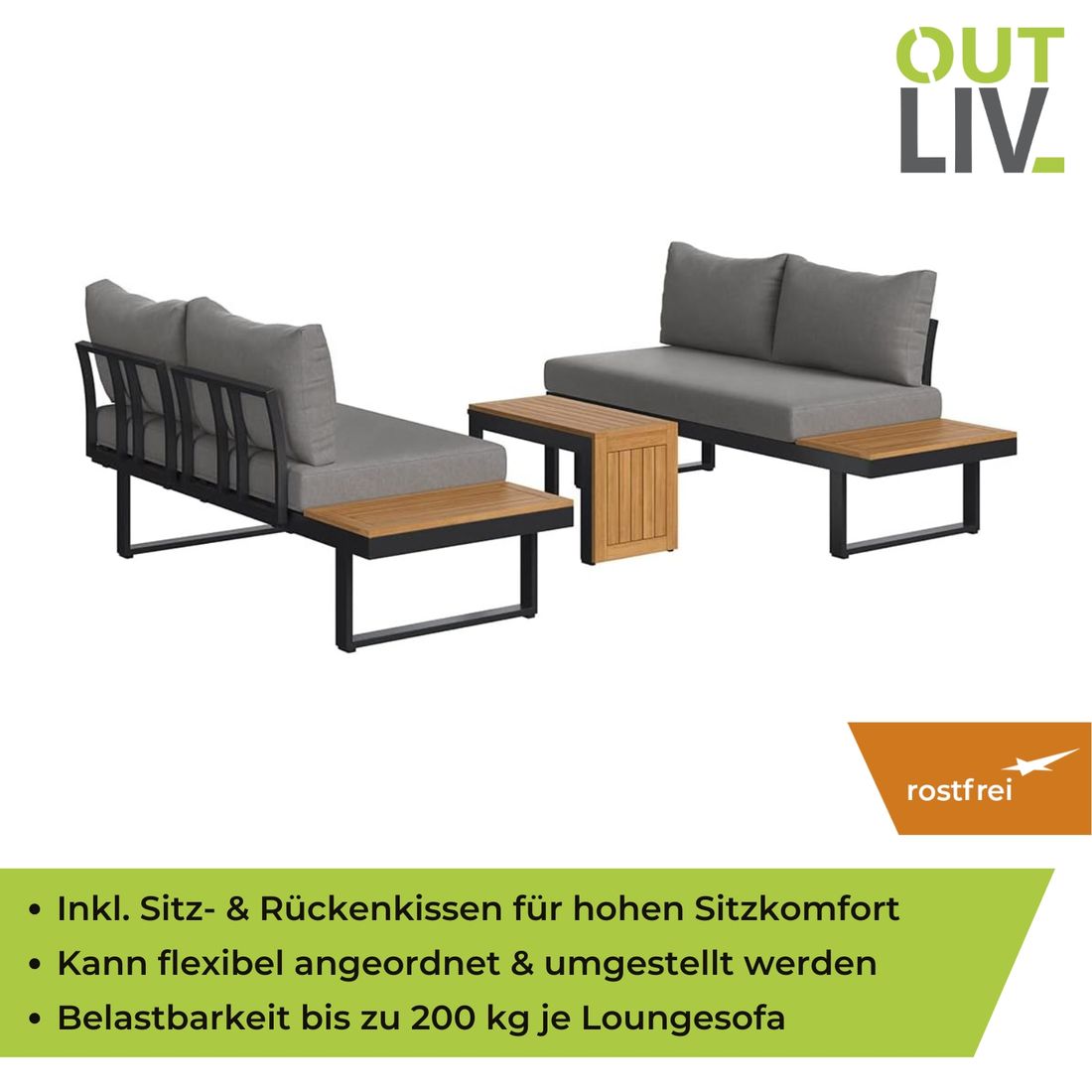 OUTLIV. Alpha Ecklounge Aluminium/Kunstfaser