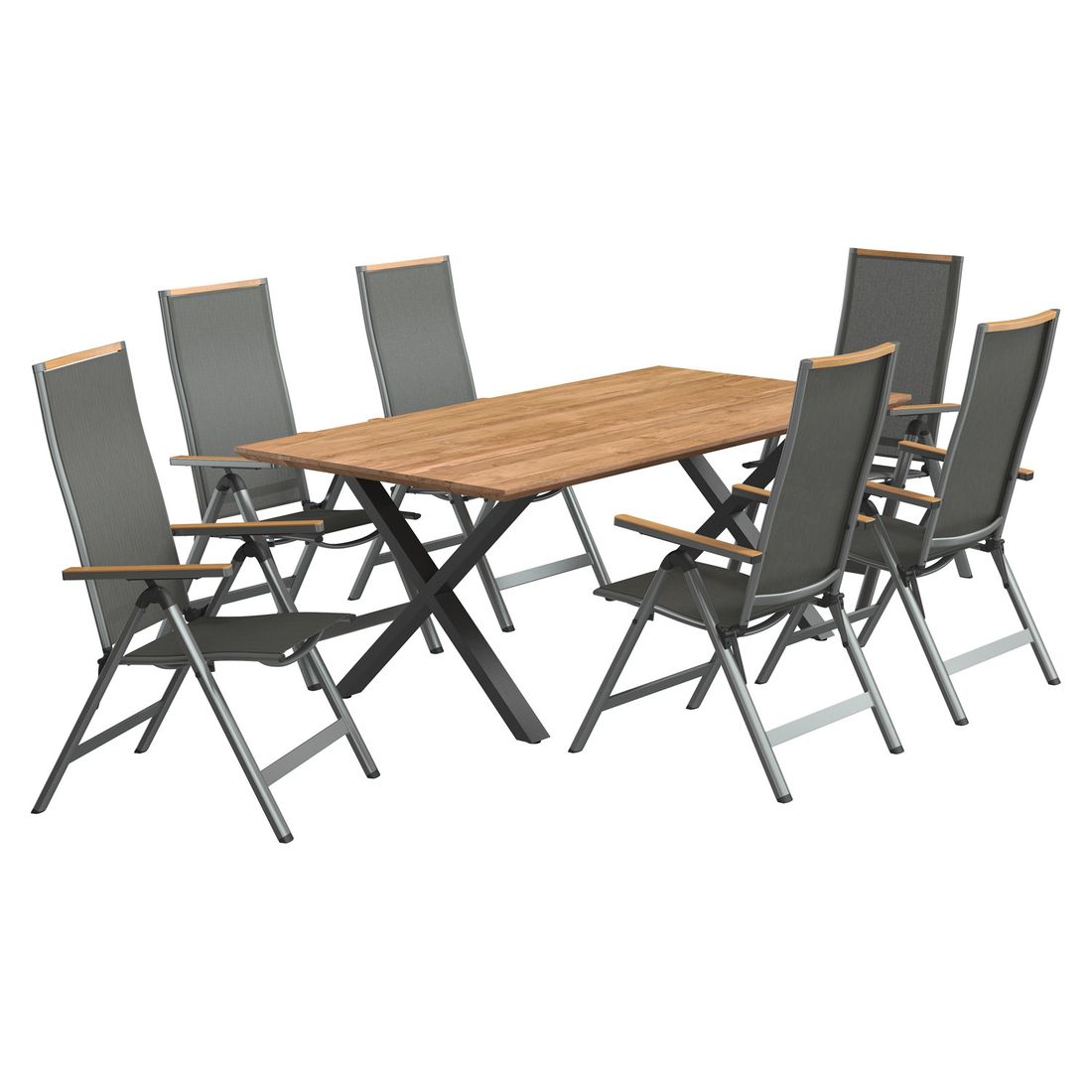 OUTLIV. Jacob Gartenmöbel-Set L verstellbar (6 Plätze) Tisch 200x100cm