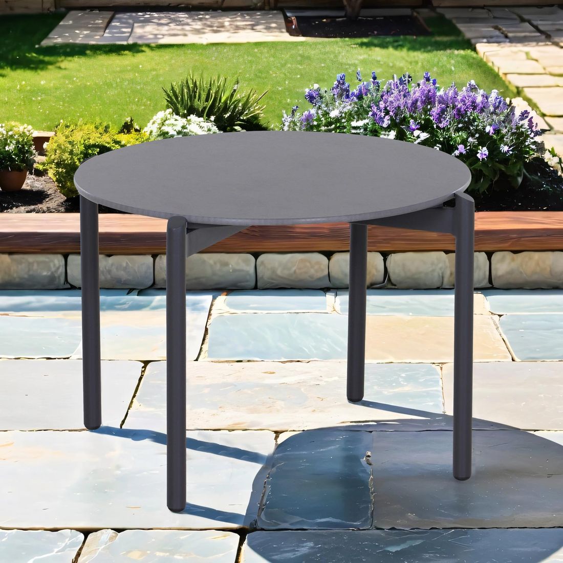 Siena Garden Roma Loungetisch Ø60 cm Aluminium/Stein