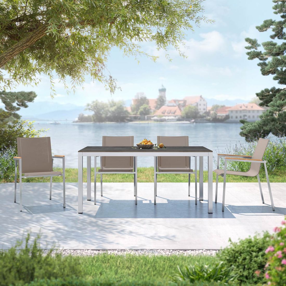 OUTLIV. Rimini Gartenmöbelset 5-tlg. Tisch 160x90cm