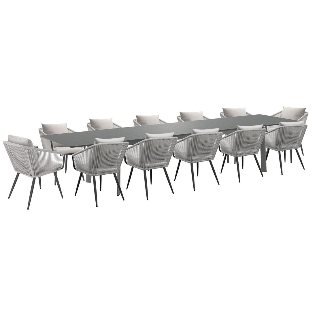 OUTLIV. Alex Gartenmöbel-Set XXL (12 Plätze) Tisch 266/331/396x110cm