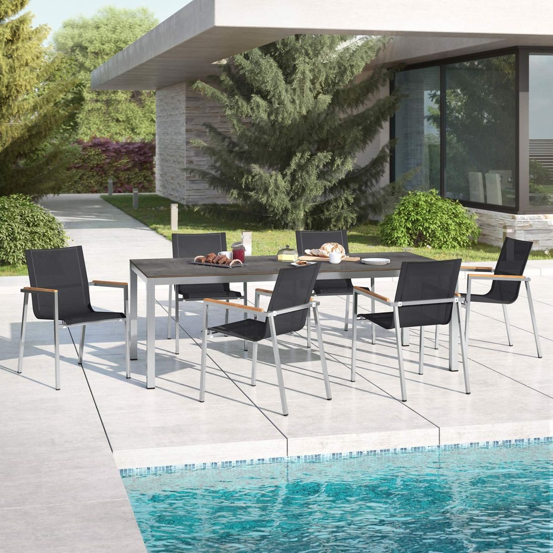 OUTLIV. Rimini Gartenmöbel-Set L (6 Plätze) Tisch 220x100cm