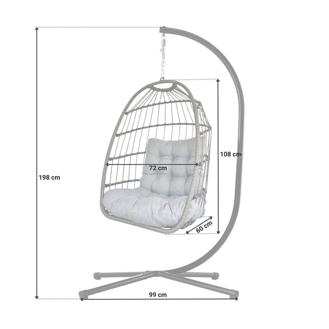 OUTLIV. Luna Swing Hängesessel Eisen/Rope/Spun Polyester
