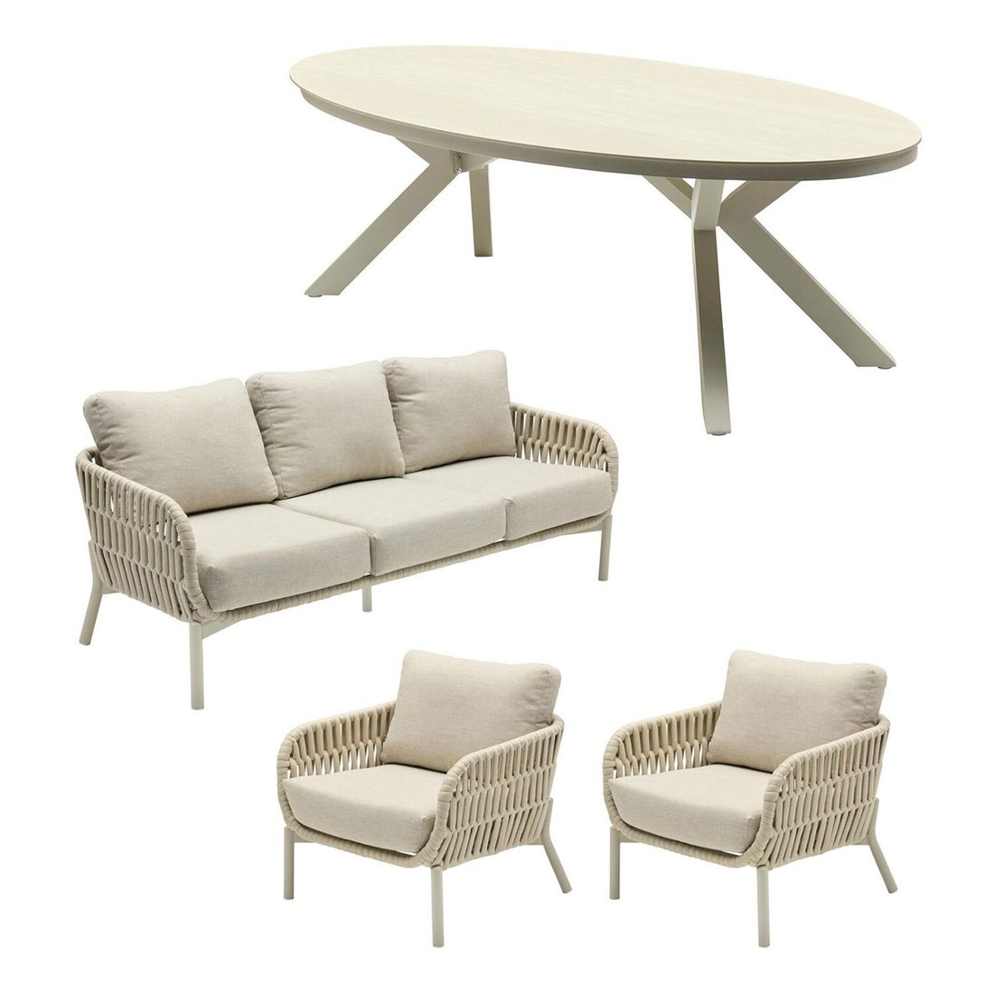 LC Garden Terano Gartenmöbel-Set Low Dining M (5 Plätze) Tisch 220x120cm
