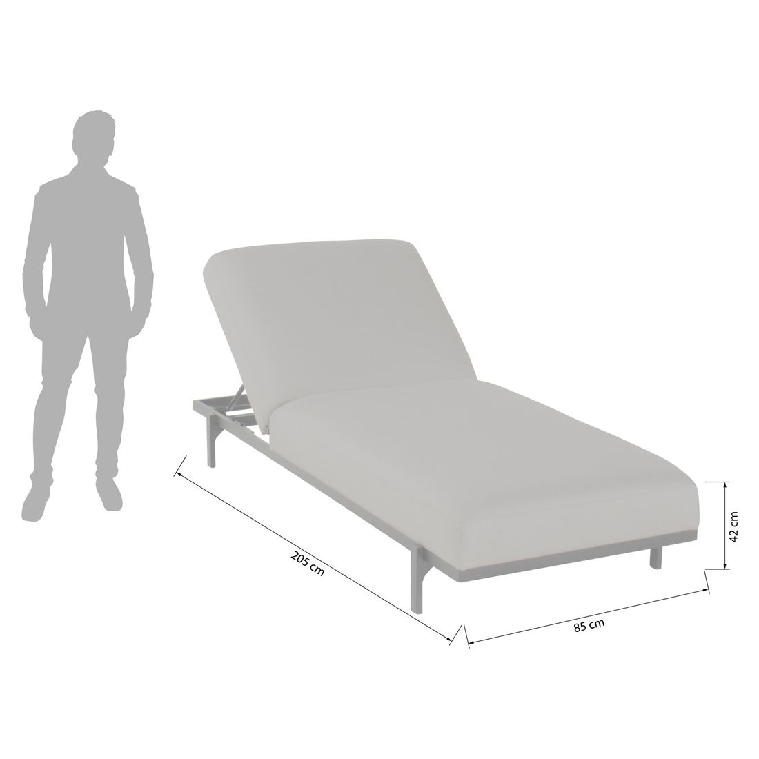 Hartman Lucas Gartenliege Aluminium/Sunbrella