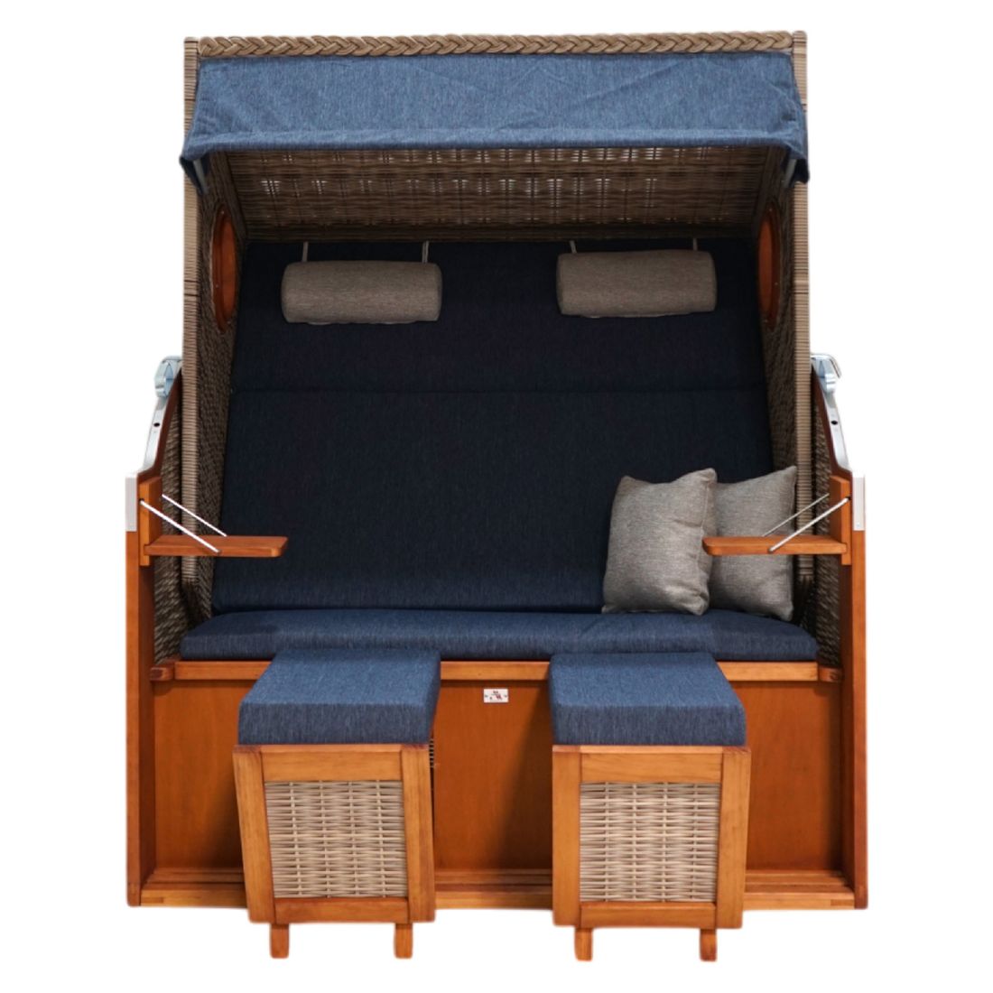 deVries Pure Wave XL Strandkorb Geflecht/Pinie Des. 504